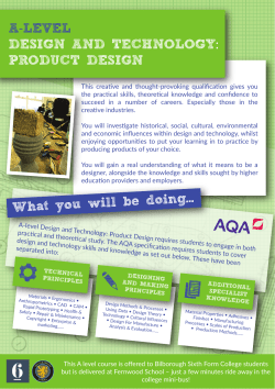 A-LEVEL DESIGN AND TECHNOLOGY