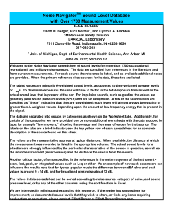 Noise Navigator Sound Level Database