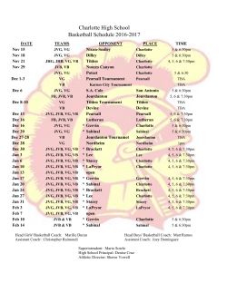 Charlotte High School Basketball Schedule 2016-2017