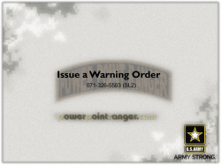 Issue a Warning Order