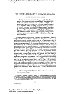 Cox, James C., The Political Economy of Minimum