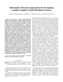 Information-Theoretic Approaches for Evaluating Complex Adaptive