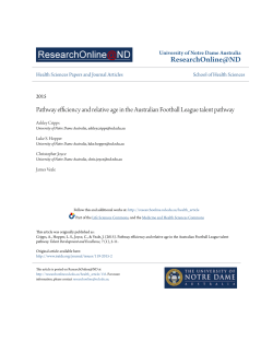 Pathway efficiency and relative age in the Australian Football