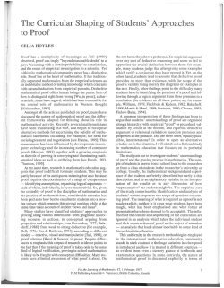 The Curricular Shaping of Students` Approaches to Proof