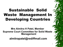 solid waste mgt : the way forward