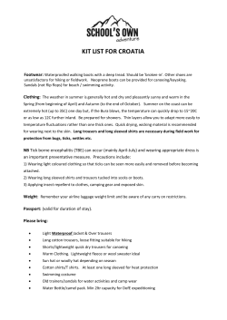 KIT LIST FOR CROATIA *06