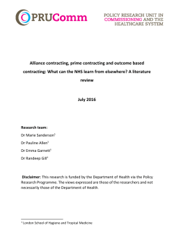 Alliance contracting, prime contracting and outcome