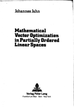 Mathematical Vector Optimization in Partially Ordered Linear Spaces
