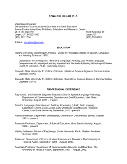 Curriculum Vitae - Department of Special Education and Rehabilitation