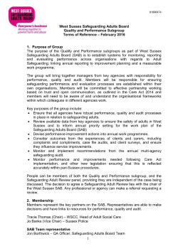 the Terms of Reference - West Sussex Safeguarding Adults Board