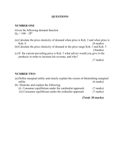 QUESTIONS NUMBER ONE Given the following demand function