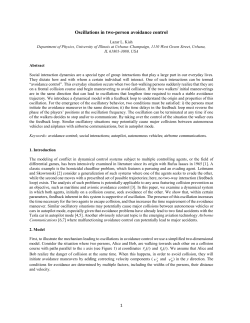Oscillations in two-person avoidance control