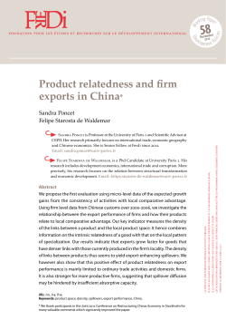 Product relatedness and firm exports in China - Ferdi