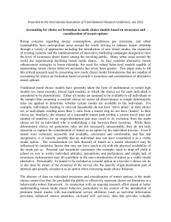 Accounting for choice set formation in mode choice models based