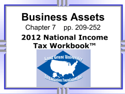 Business Assets - National Income Tax Workbook