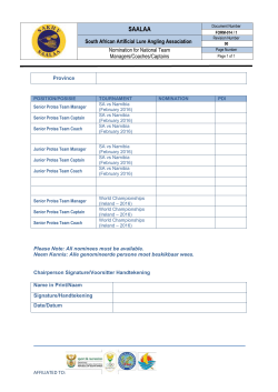 Form 014-1 Nomination for Team Managers-Coaches