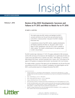 Review of Key EEOC Developments: Successes and Failures in FY