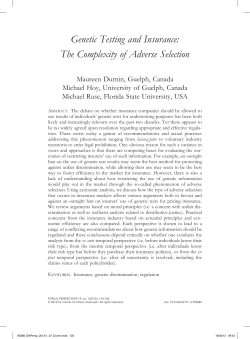 Genetic Testing and Insurance: The Complexity of Adverse Selection