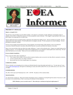 June, 2016 - EAST ORANGE EDUCATION ASSOCIATION