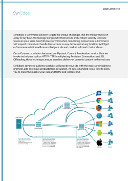 EdgeCommerce SynEdge`s e-Commerce solution targets the unique