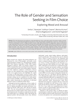 The Role of Gender and Sensation Seeking in Film Choice