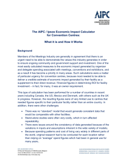 The AIPC / Ipsos Economic Impact Calculator for Convention Centres