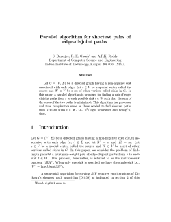 Parallel algorithm for shortest pairs of edge