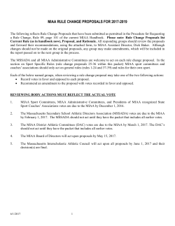 MIAA Handbook Rule Change Proposals 2017-2019