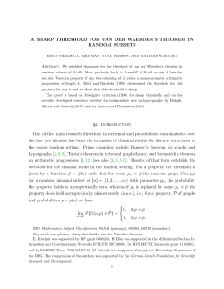 A SHARP THRESHOLD FOR VAN DER WAERDEN`S THEOREM IN
