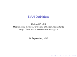 StAN Definitions
