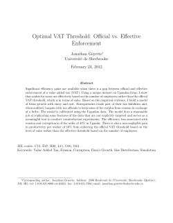 Optimal VAT Threshold: Official vs. Effective