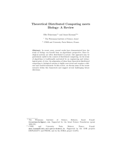Theoretical Distributed Computing meets Biology: A Review