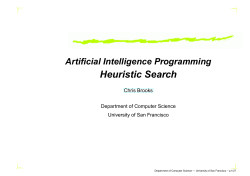 Heuristic Search - University of San Francisco