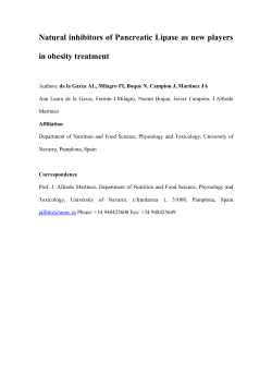 Natural inhibitors of Pancreatic Lipase as new players in obesity