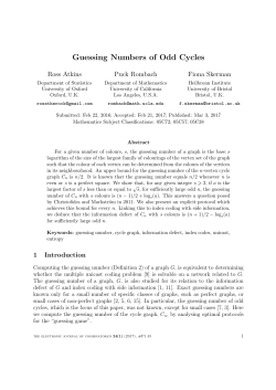 Guessing Numbers of Odd Cycles - The Electronic Journal of