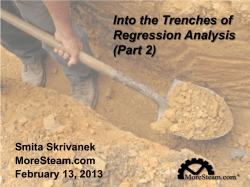 Into the Trenches of Regression Analysis (Part 2)