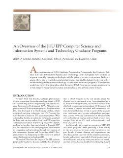 An Overview of the JHU EPP Computer Science and