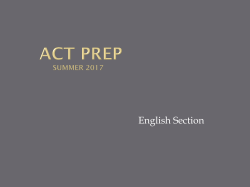 ACT PREP Summer 2010