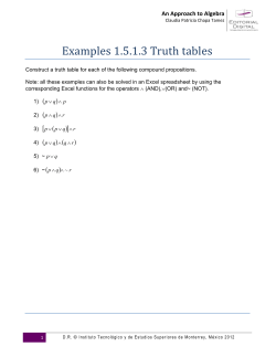 Examples 1.5.1.3 Truth tables - Editorial Digital Tecnol&oacute;gico de