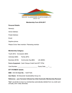 Membership Form 2016 - 2017 - Mount Alexander Sustainability