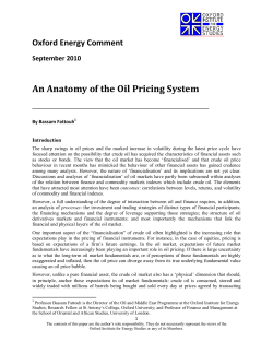 An Anatomy of the Oil Pricing Regime