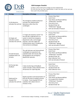D2B Strategies Checklist - American College of Cardiology