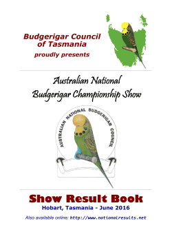 Show Result Book Australian National Budgerigar Championship