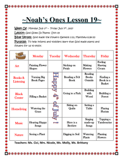 Noahs One`s Lesson Plan July 3rd