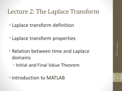 Laplace transform definition and properties