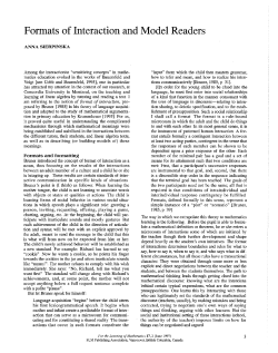 Formats of Interaction and Model Readers