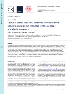 Uraemic toxins and new methods to control their
