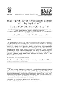 Investor psychology in capital markets: evidence and