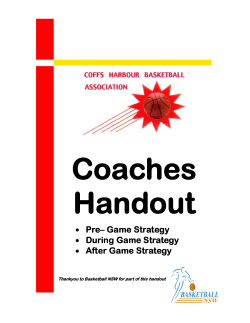 Pre&ndash; Game Strategy &bull; During Game Strategy &bull; After