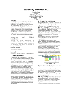Scalability of DryadLINQ